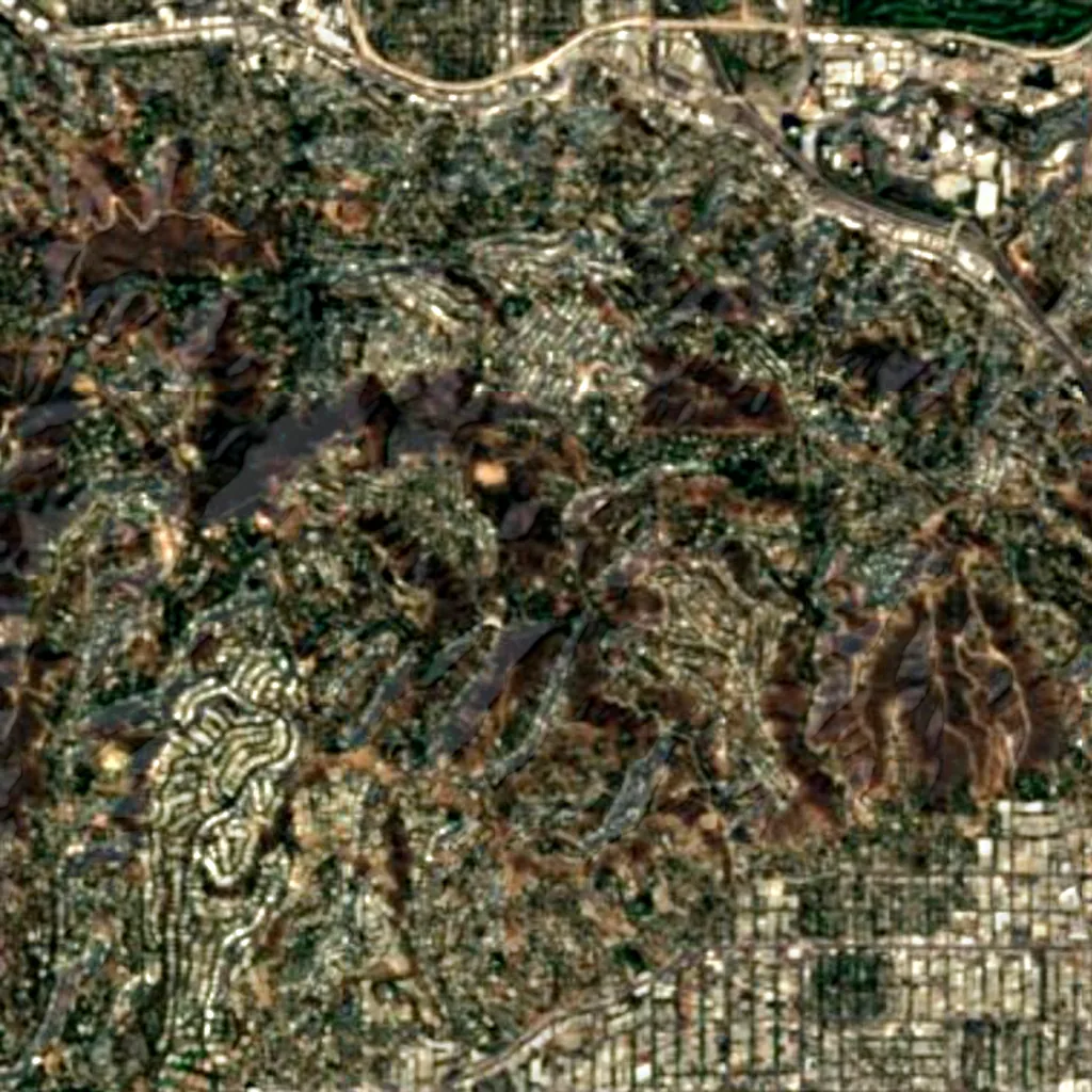 Laurel Canyon seen from above (Sentinel-2)