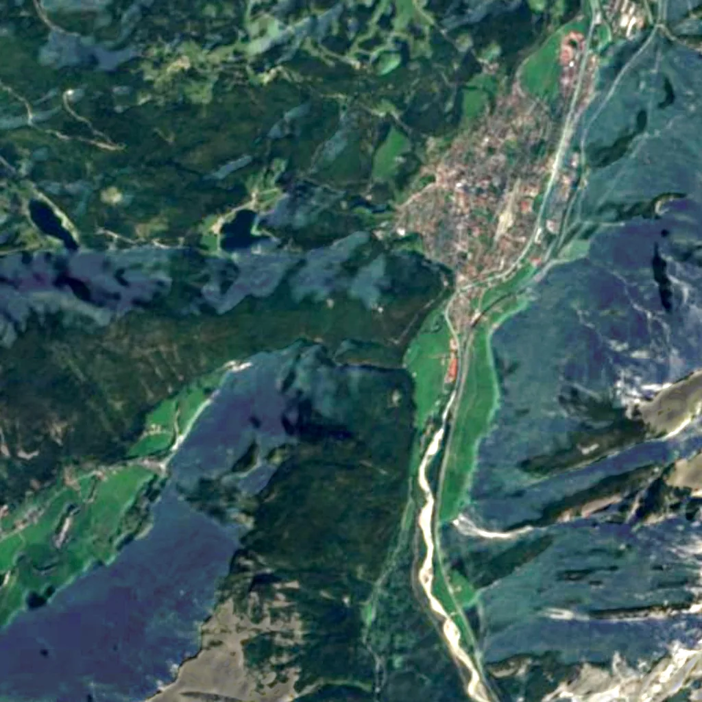 Leutasch Gorge seen from above (Sentinel-2)
