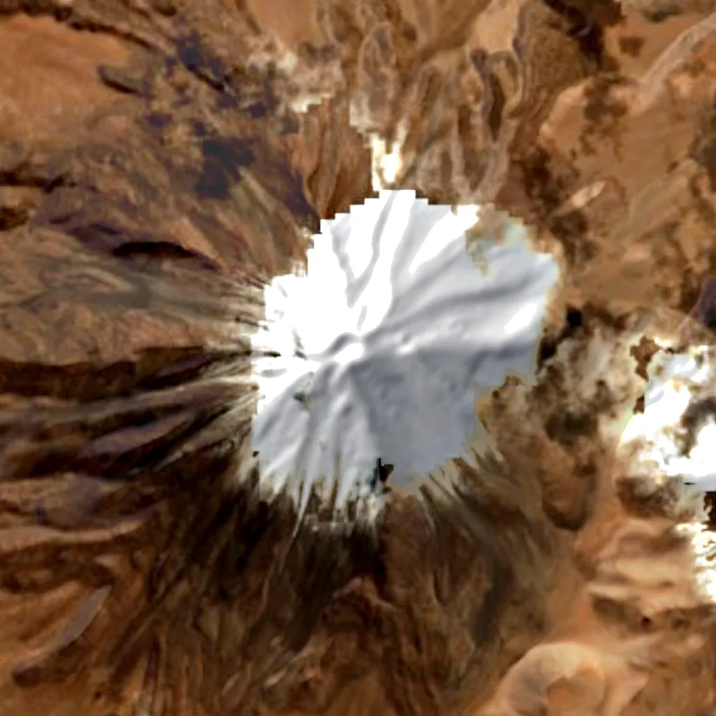 Licancabur seen from above (Sentinel-2)