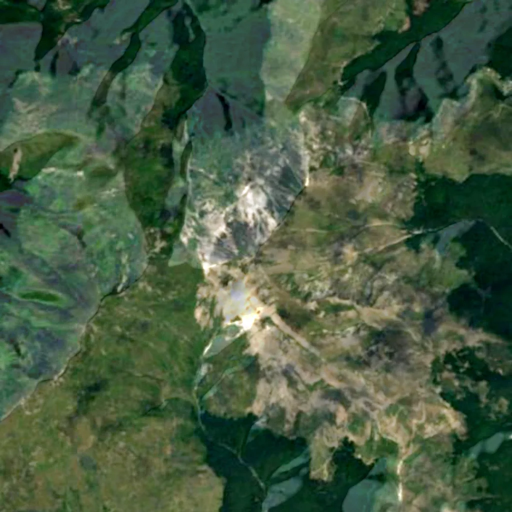 Ljuboten seen from above (Sentinel-2)