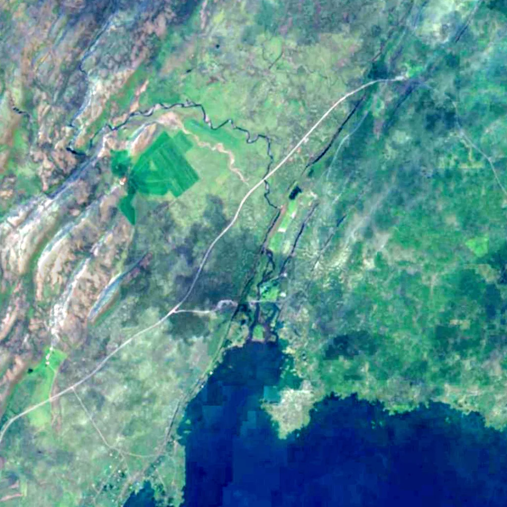 Lögberg seen from above (Sentinel-2)