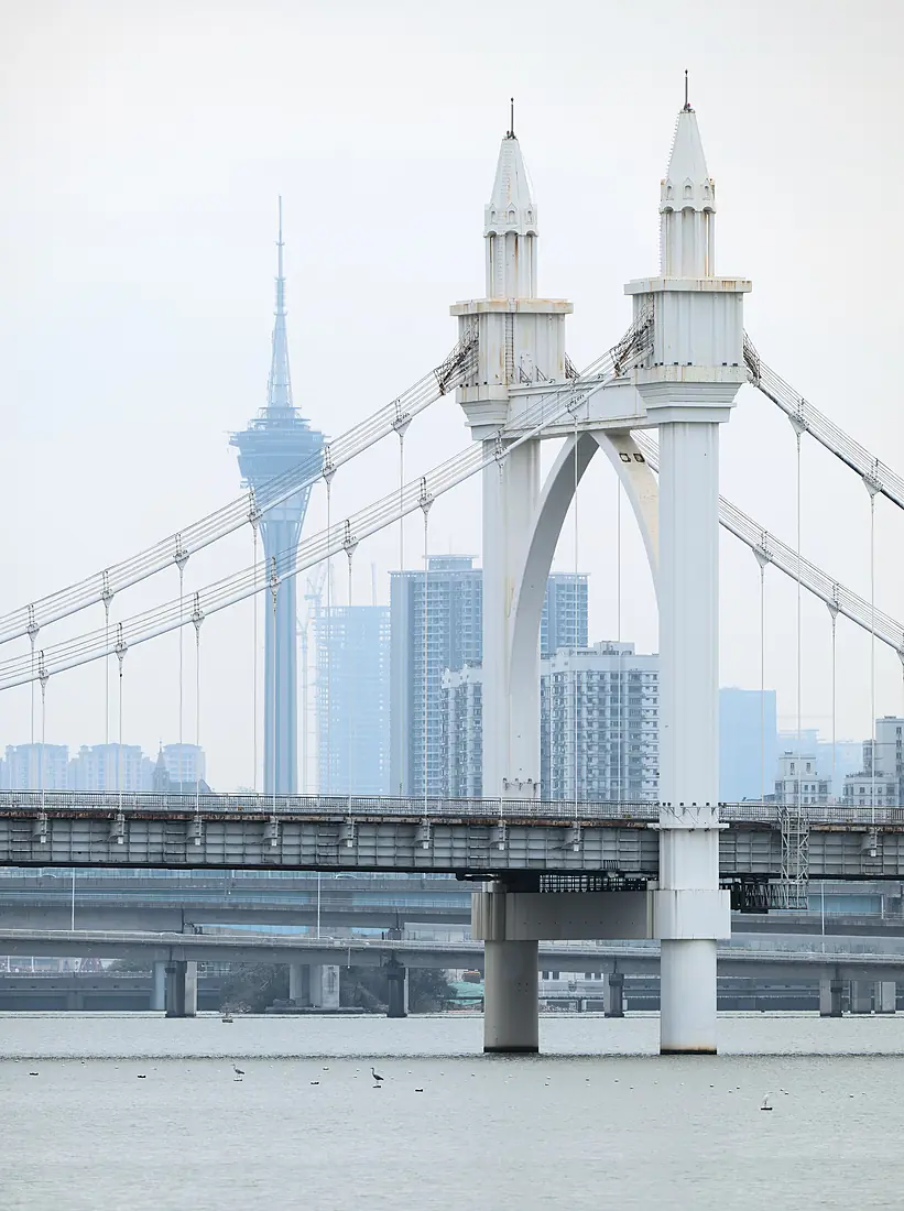 Baishi Bridge Zhuhai with Macau Tower 2026 dllu