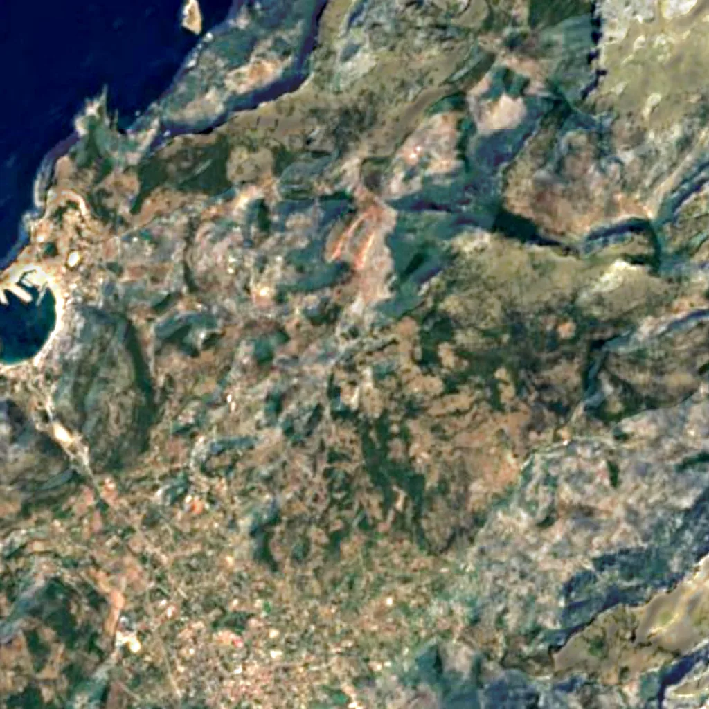 Mirador de ses Barques visto desde arriba (Sentinel-2)