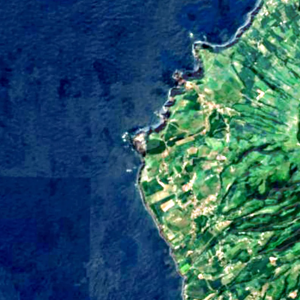 Miradouro da Ponta da Ferraria seen from above (Sentinel-2)