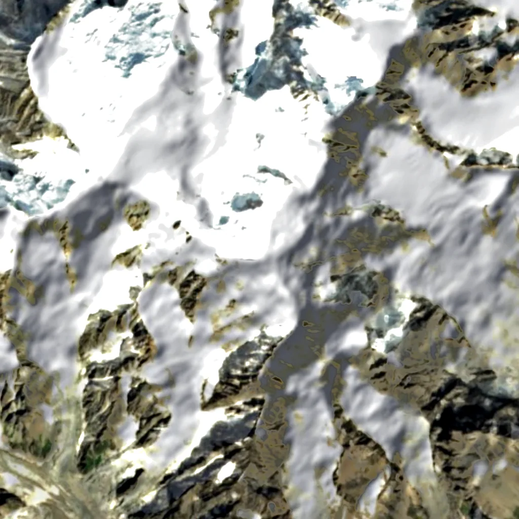 Mont Blanc seen from above (Sentinel-2)