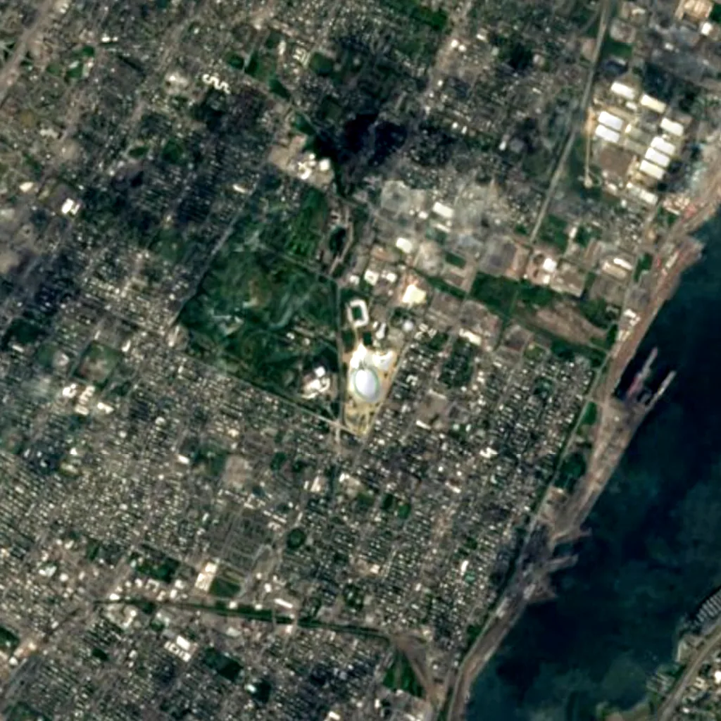 Montreal Tower seen from above (Sentinel-2)