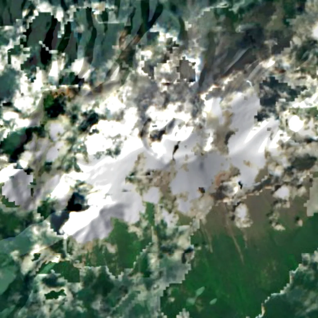 Mount Asama seen from above (Sentinel-2)