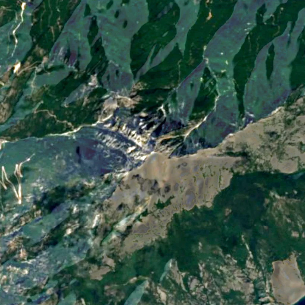 Mount Athos seen from above (Sentinel-2)