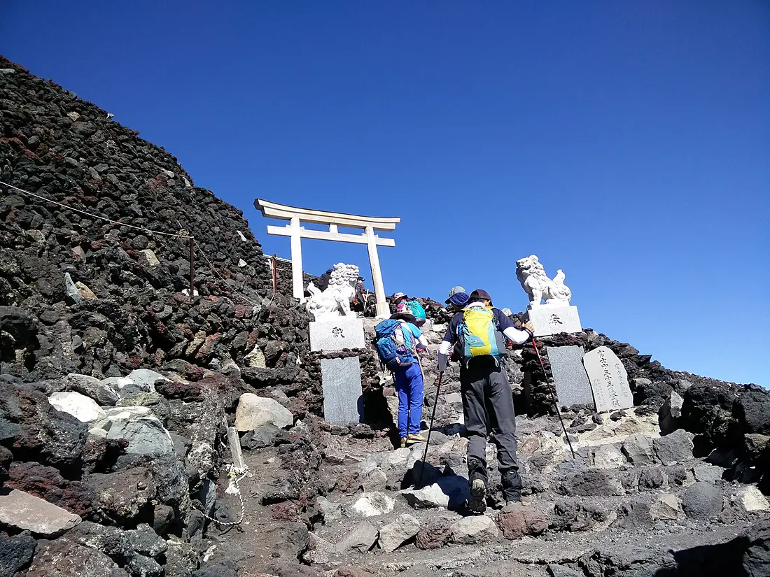 Torii near the summit of mount Fuji 2015