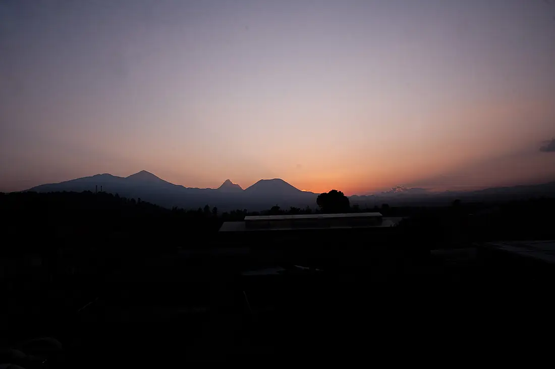 Mt kalisimbi, Nyamuragira and Bisoke sunset view