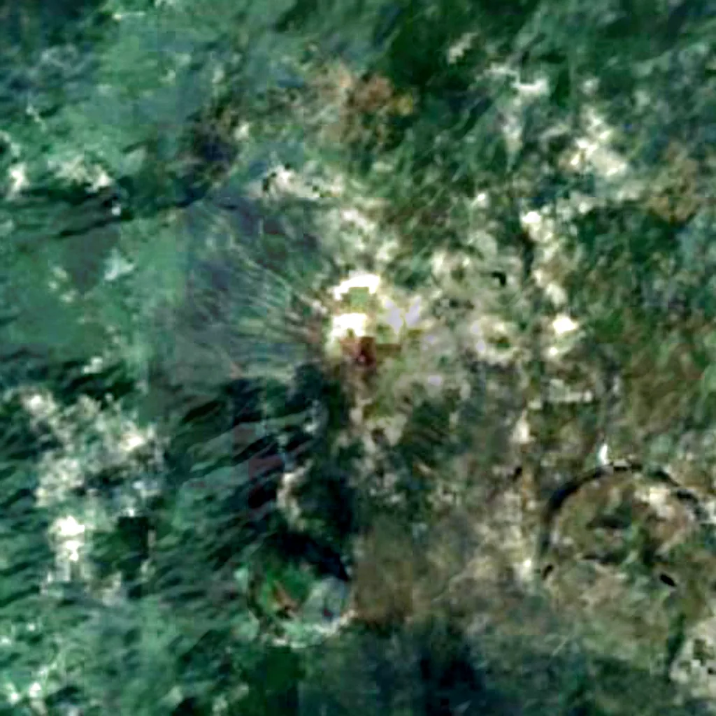 Mount Karisimbi seen from above (Sentinel-2)