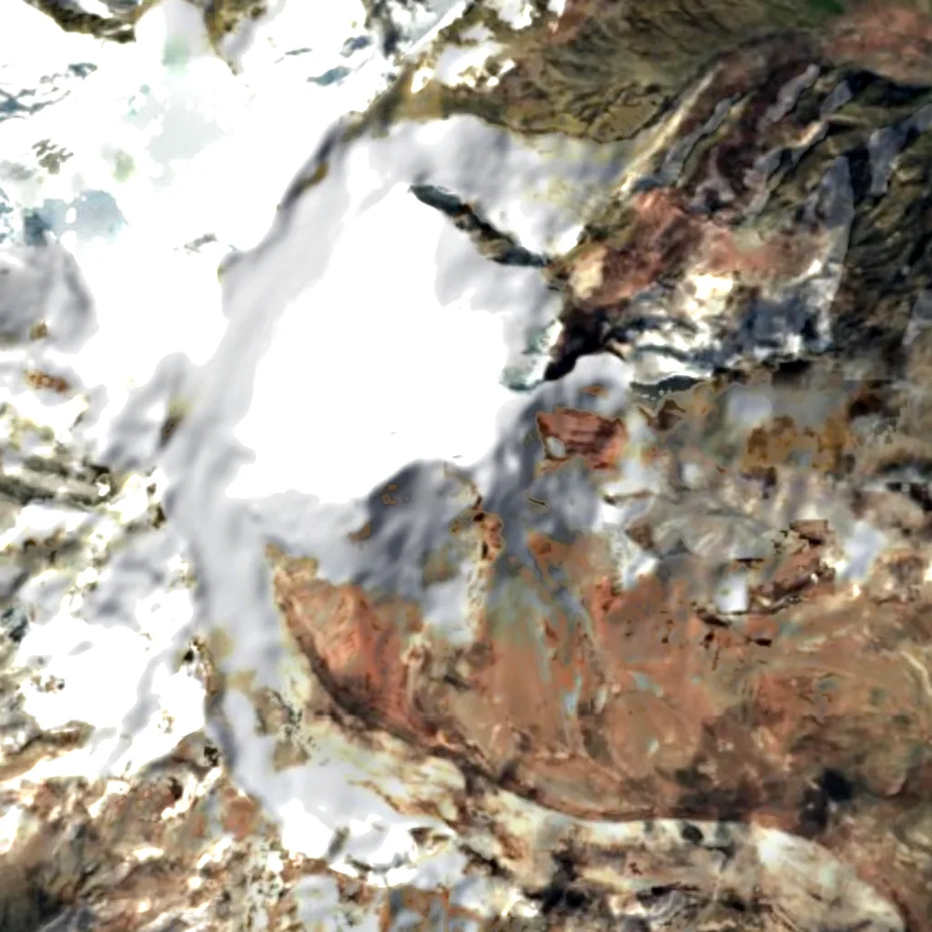 Mount Kazbek seen from above (Sentinel-2)