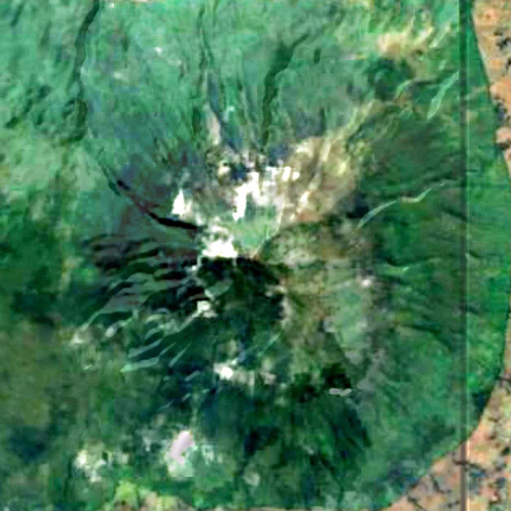 Monte Muhabura visto desde arriba (Sentinel-2)