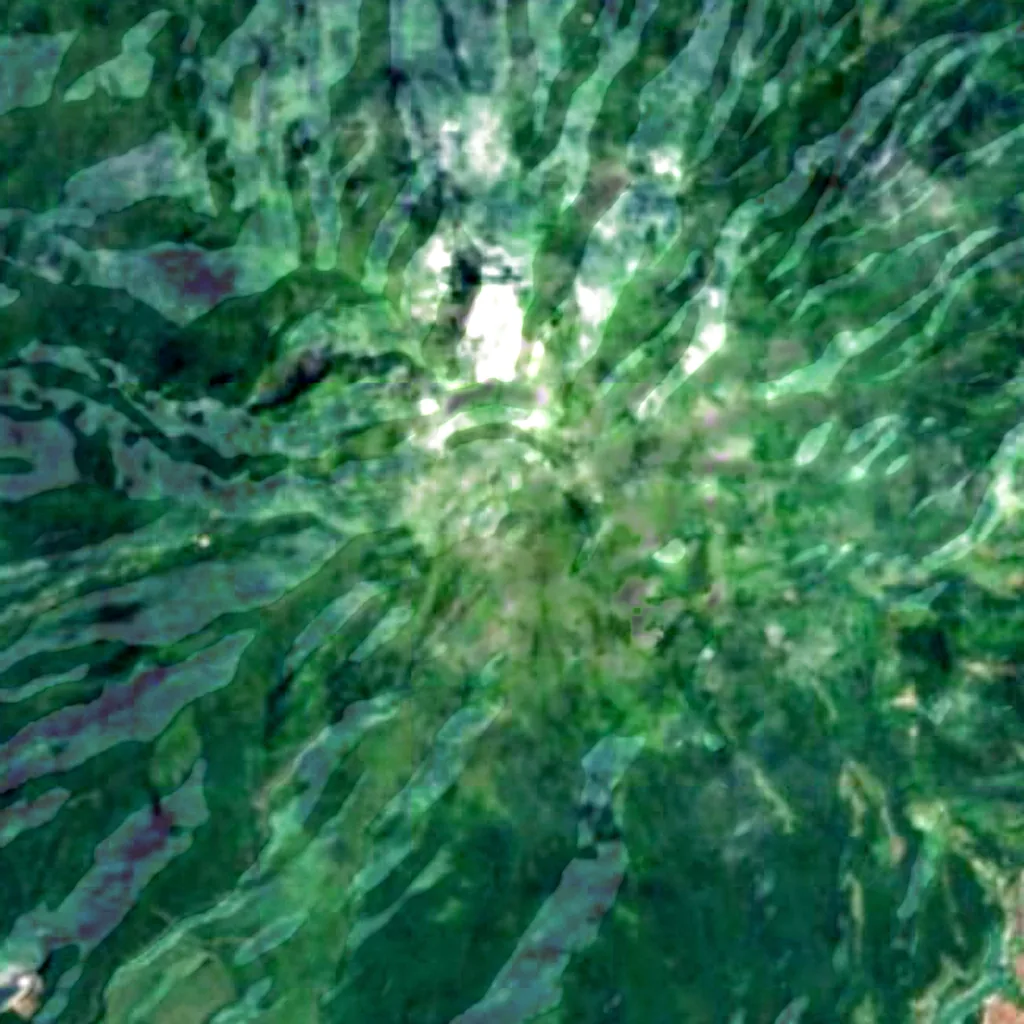 Mount Pelée seen from above (Sentinel-2)
