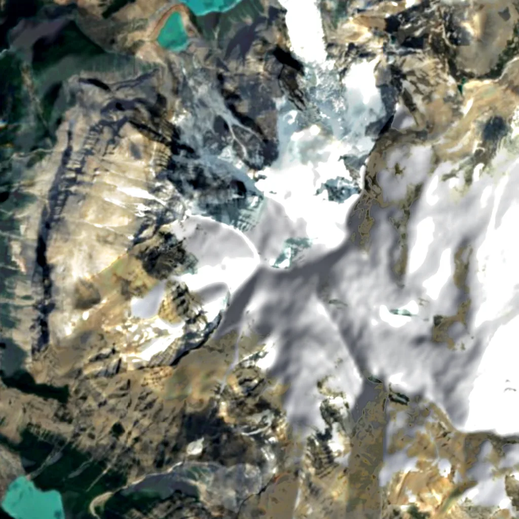 Mount Robson seen from above (Sentinel-2)
