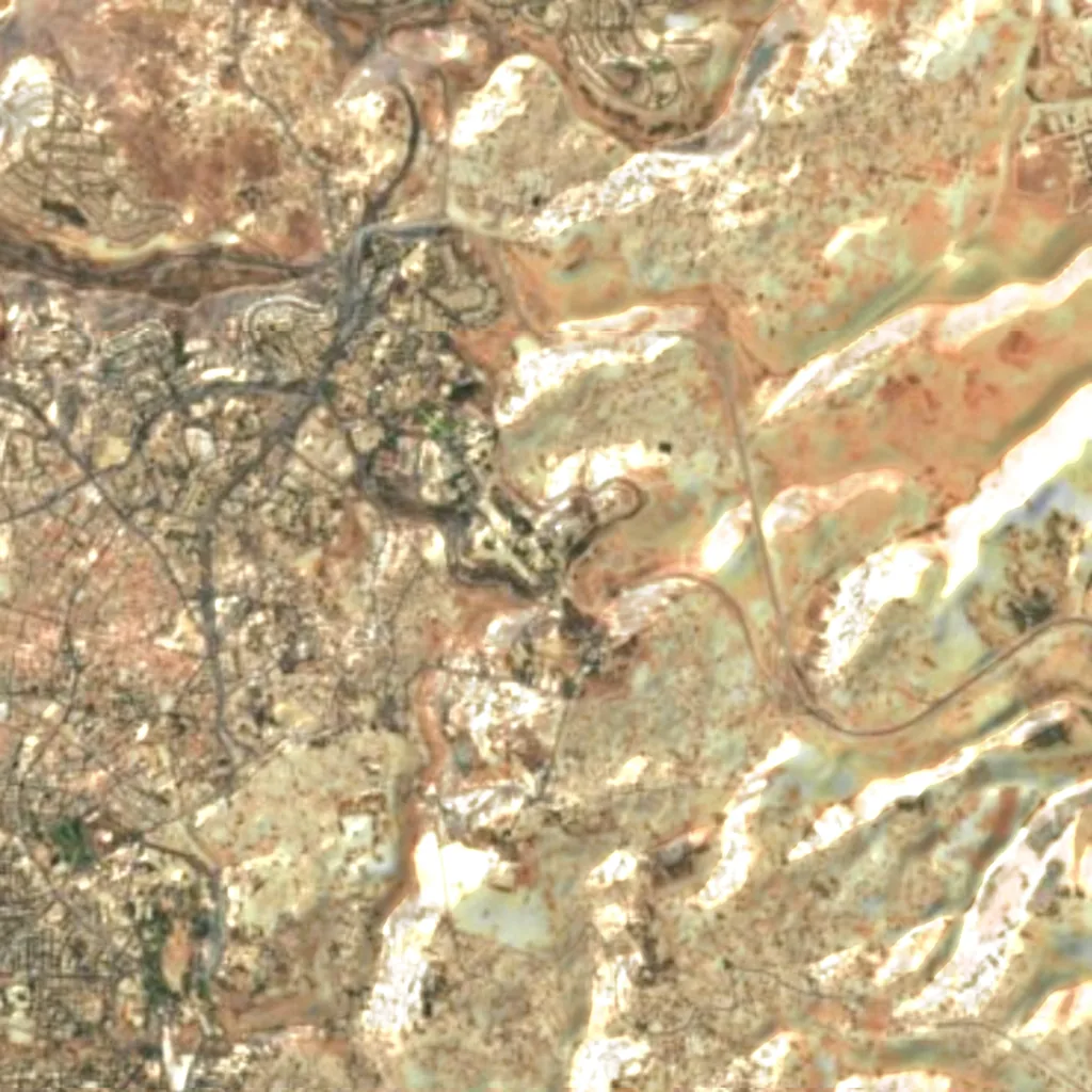 Mount Scopus seen from above (Sentinel-2)