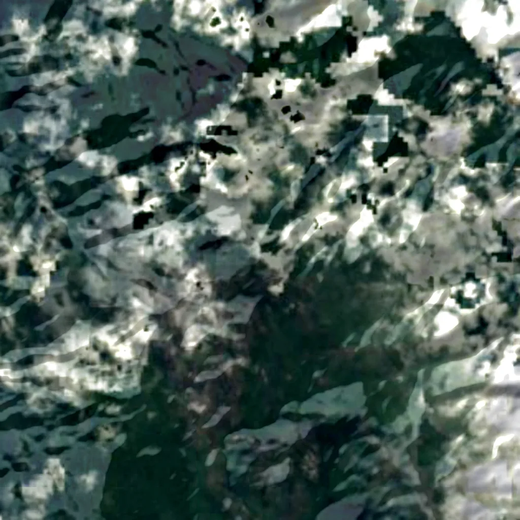 Mount Tahan seen from above (Sentinel-2)