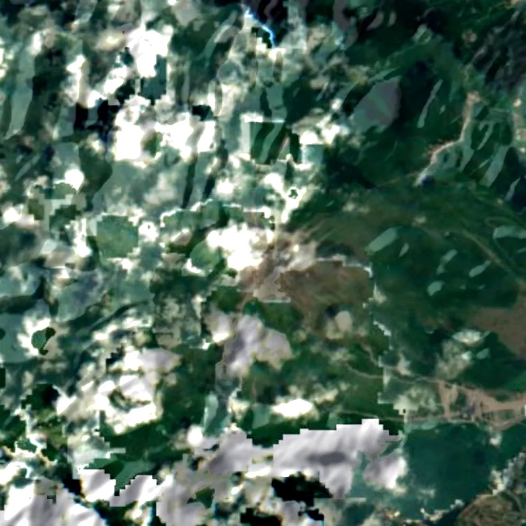 Mount Unzen seen from above (Sentinel-2)