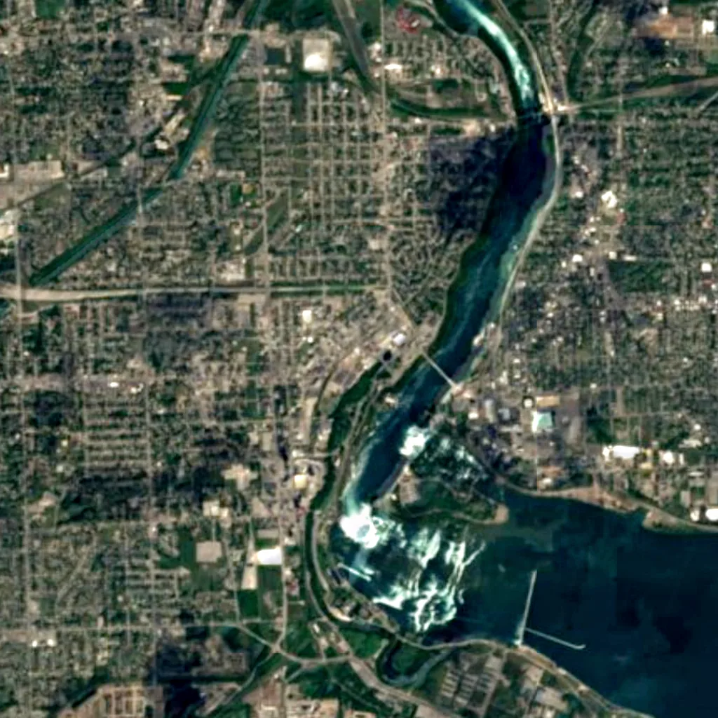 Niagara SkyWheel seen from above (Sentinel-2)