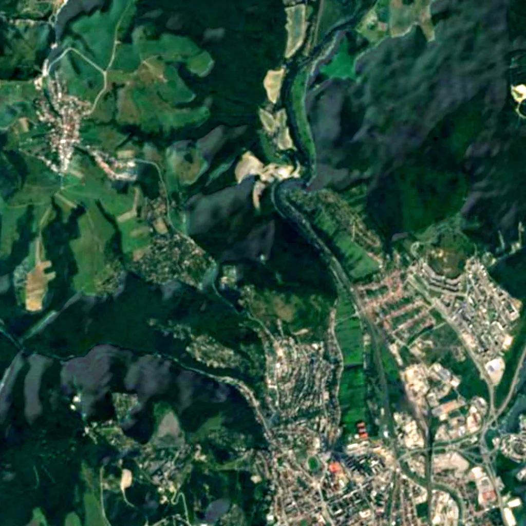 Observation tower Hradová seen from above (Sentinel-2)
