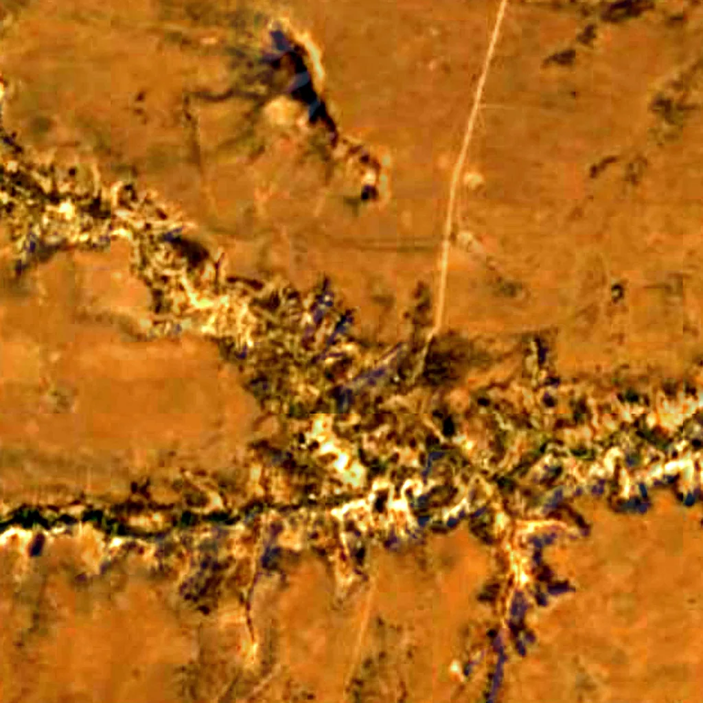 Olduvai Gorge seen from above (Sentinel-2)