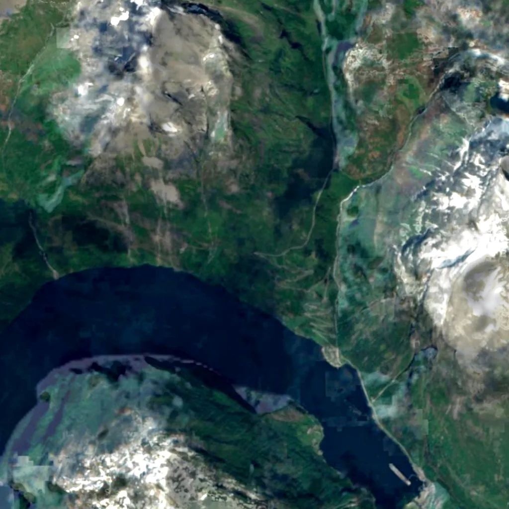 Ørnesvingen seen from above (Sentinel-2)