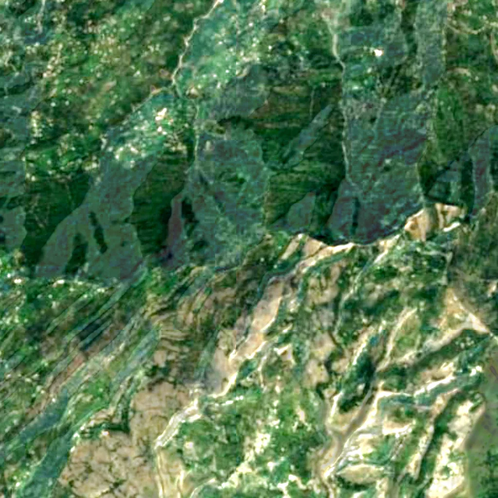 Panjpeer Rocks seen from above (Sentinel-2)