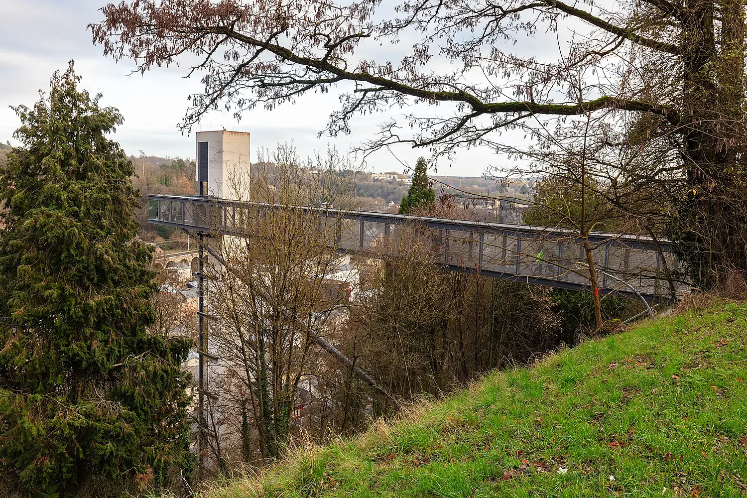 Ascensor panorámico de Pfaffenthal, ciudad de Luxemburgo, Luxemburgo, 2023-12-16, DD 138