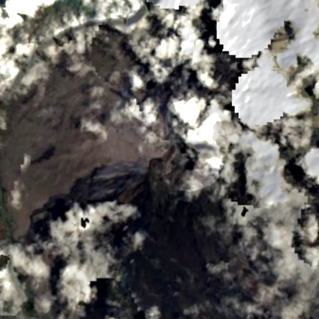 Piton de la Fournaise vu d'en haut (Sentinel-2)