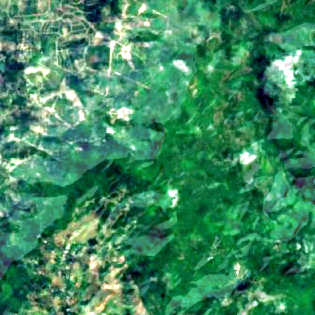 Piton de la Petite Rivière Noire seen from above (Sentinel-2)