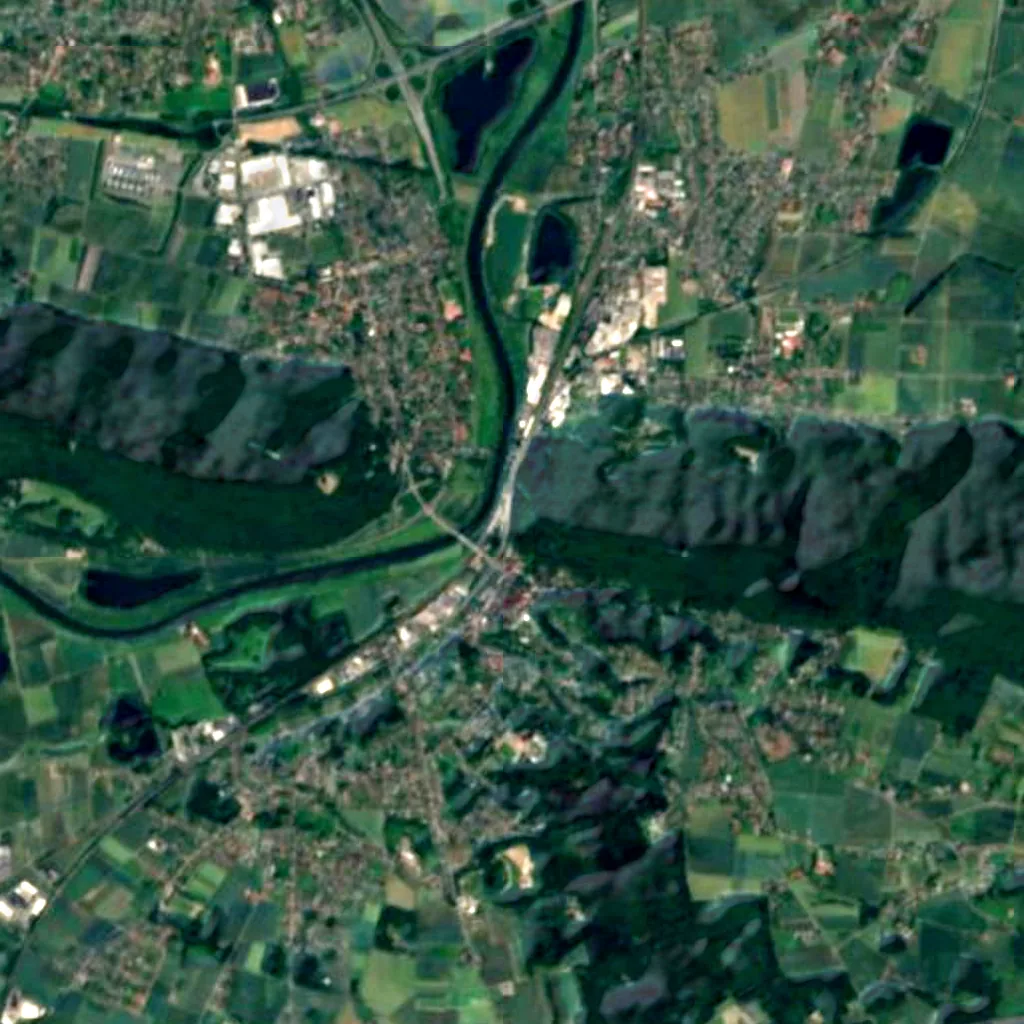 Porta Westfalica seen from above (Sentinel-2)