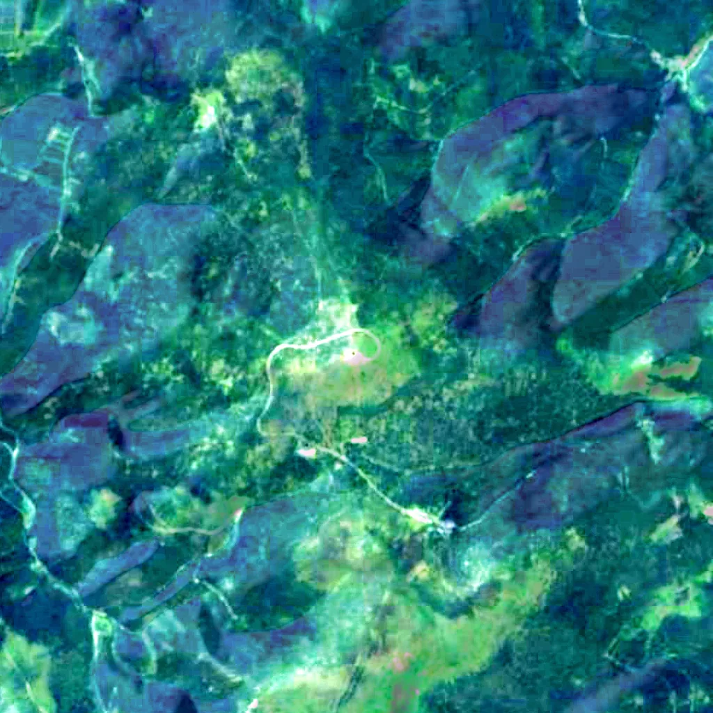 Praděd seen from above (Sentinel-2)