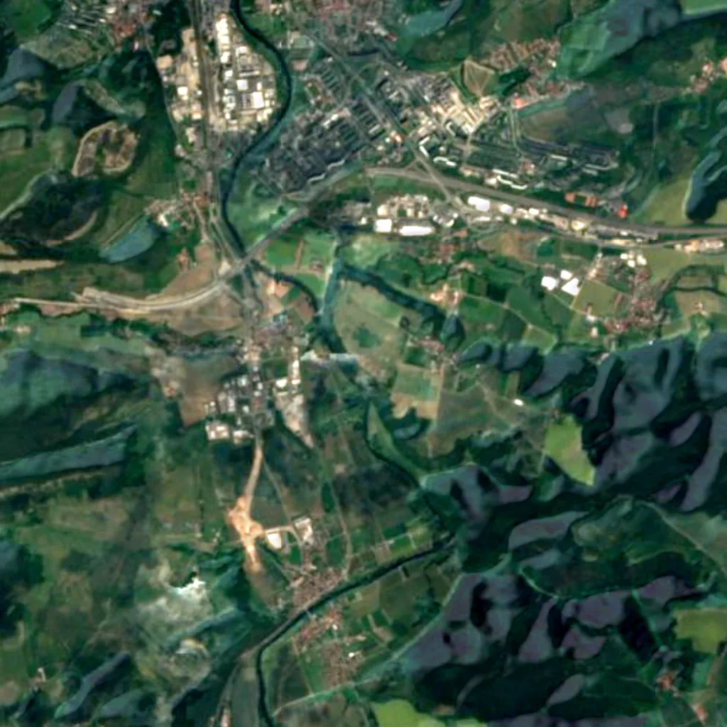 Rabenschüssel seen from above (Sentinel-2)