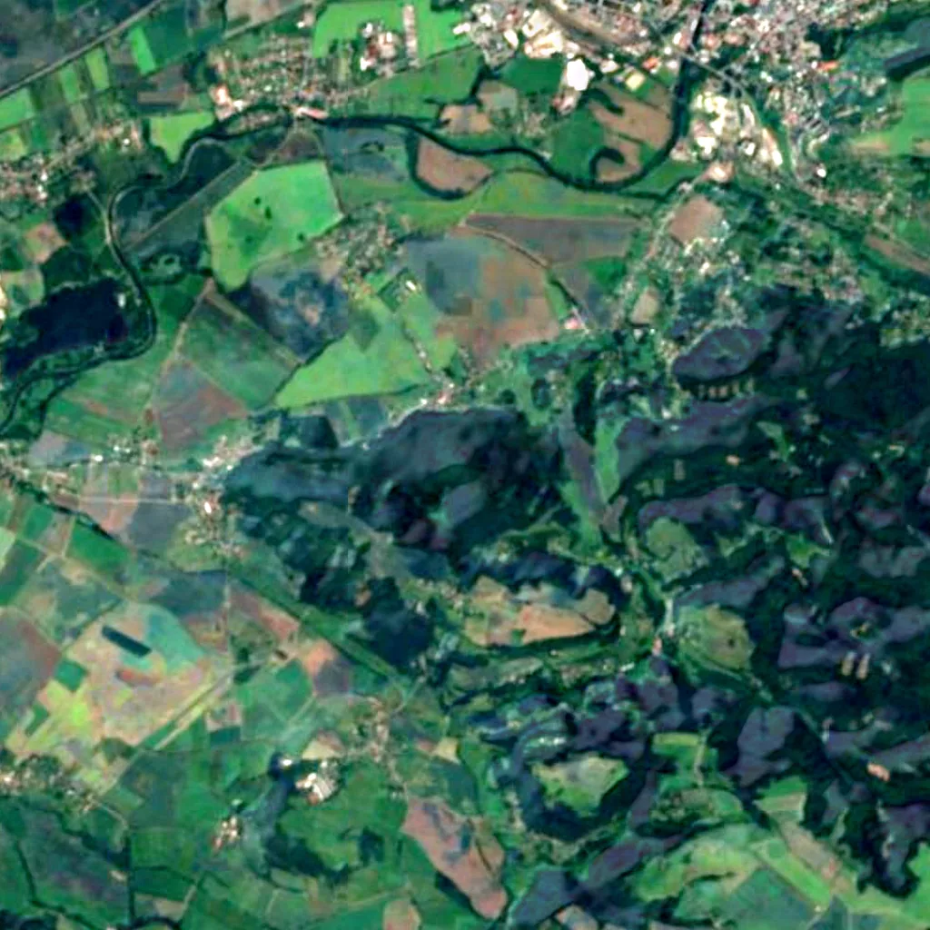 Raisova vyhlídka seen from above (Sentinel-2)