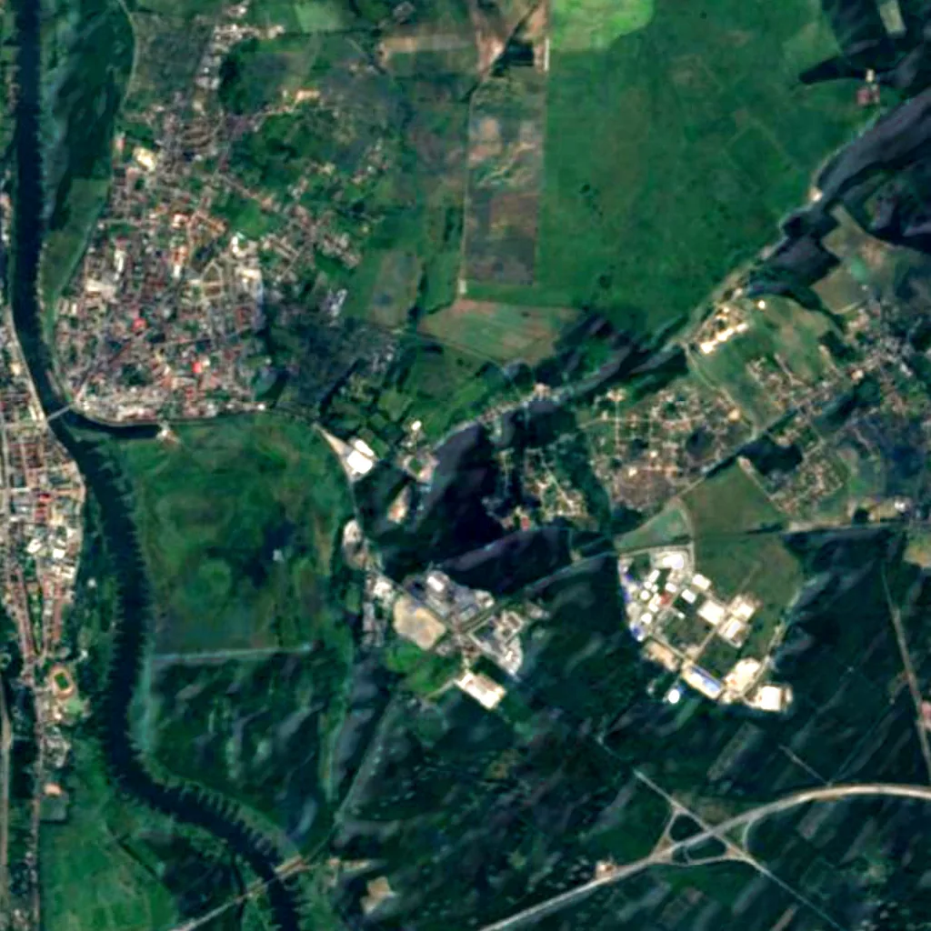 Remains Kleist Tower in Słubice seen from above (Sentinel-2)