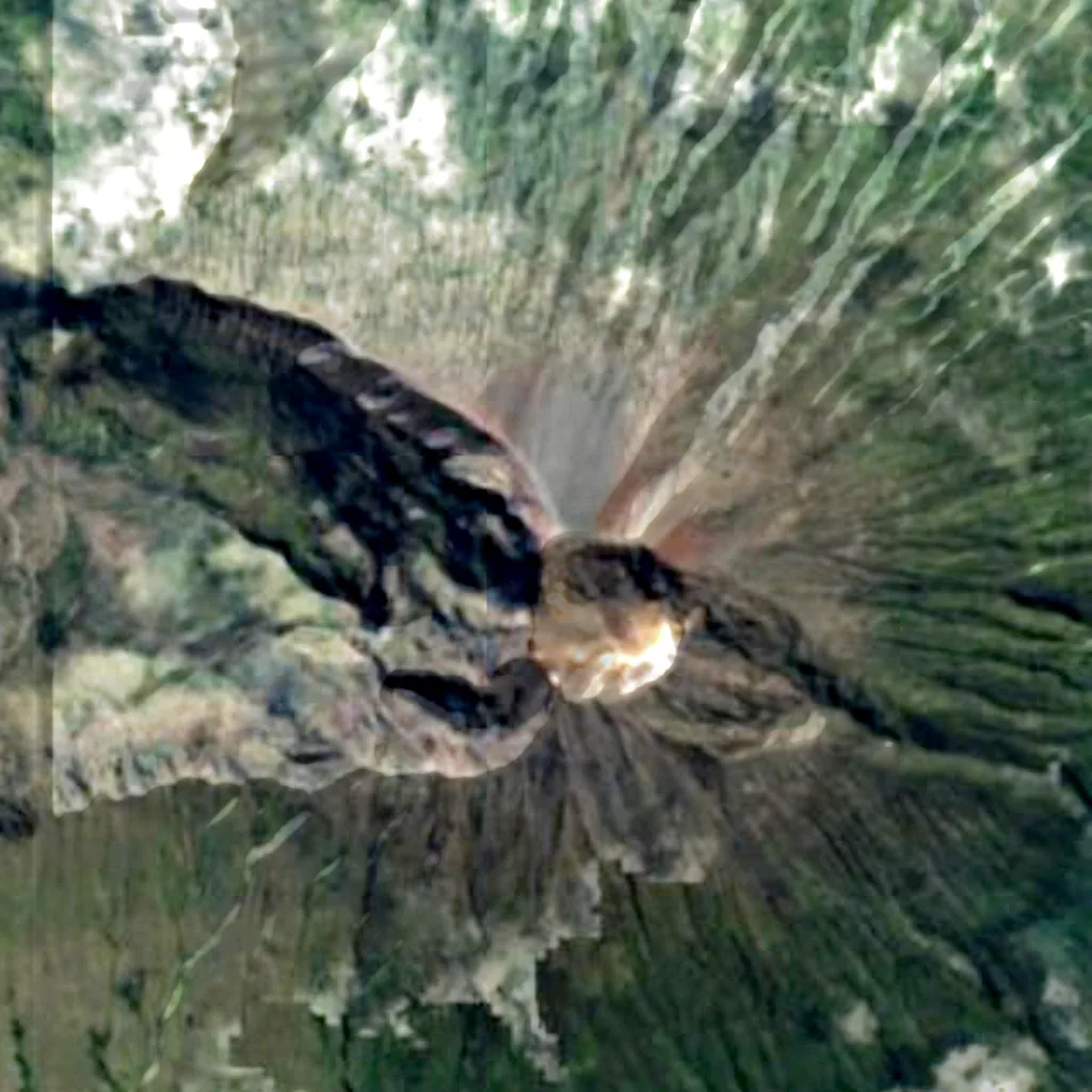 Rinjani seen from above (Sentinel-2)