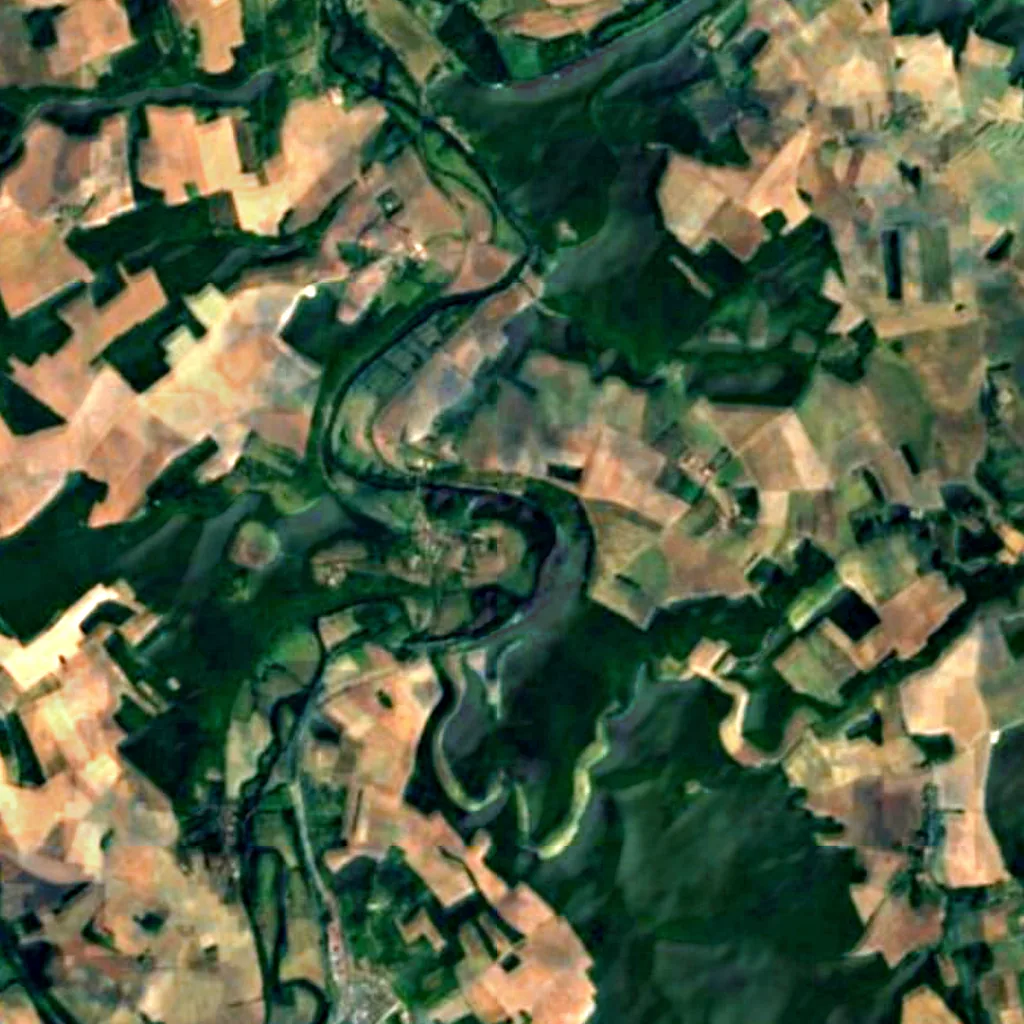 Rochers du Saussois visto desde arriba (Sentinel-2)