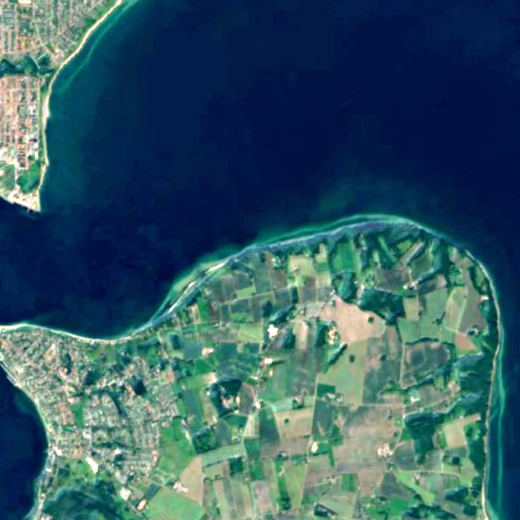 Røjle Klint seen from above (Sentinel-2)