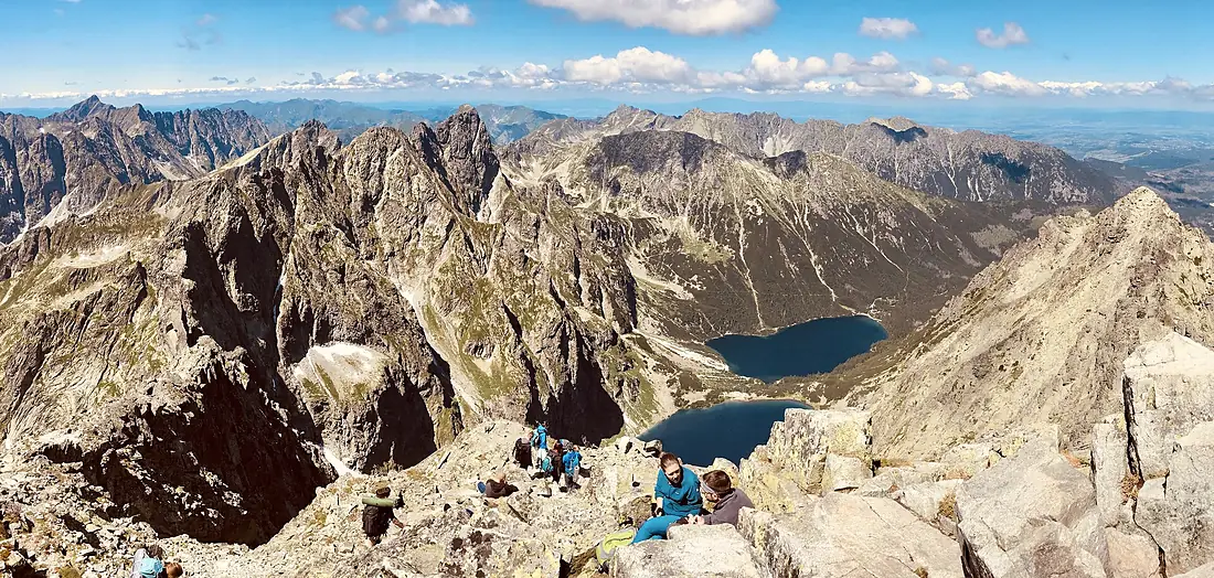 Czarny Staw pod Rysami and Morskie Oko from top of Rysy Mt