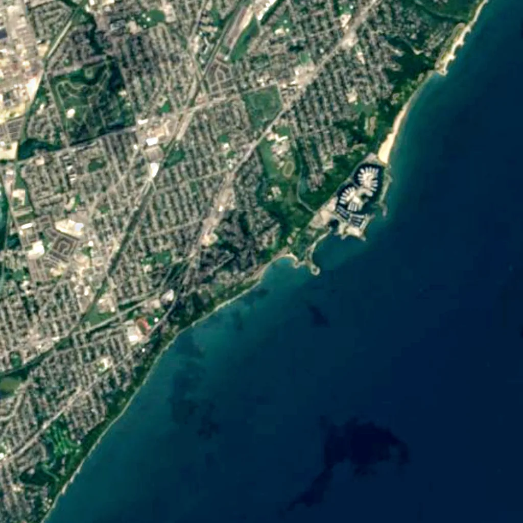 Scarborough Bluffs seen from above (Sentinel-2)
