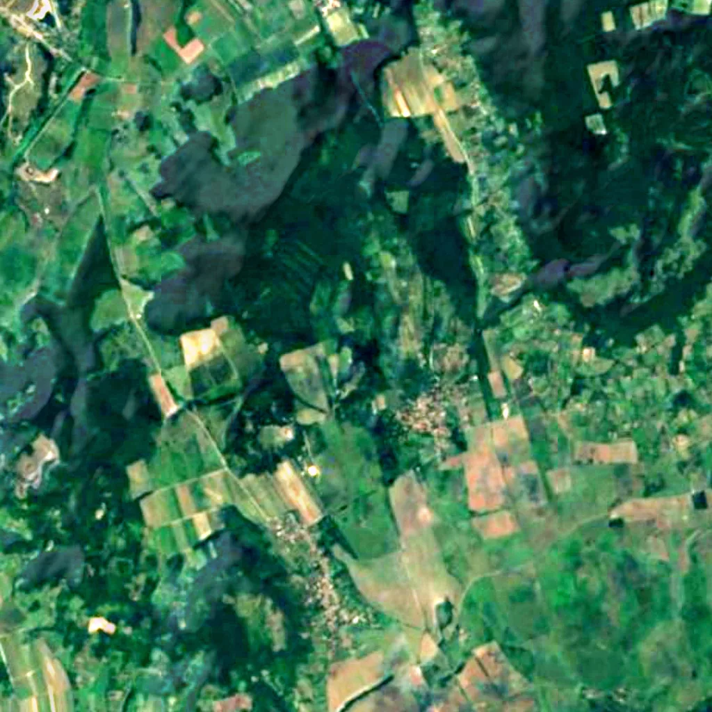 Sea of Stones, Szentbékkálla von oben gesehen (Sentinel-2)