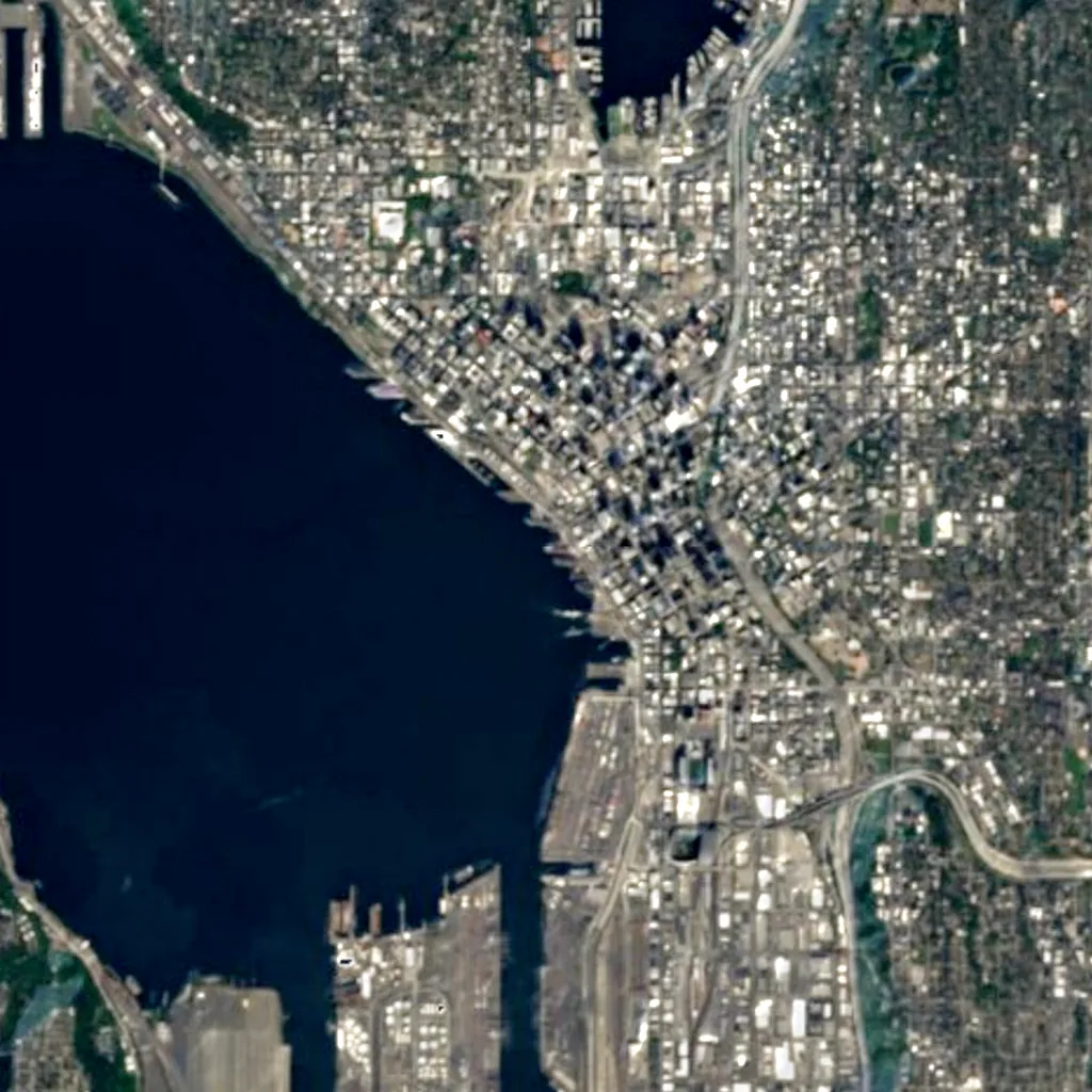 Seattle Great Wheel seen from above (Sentinel-2)