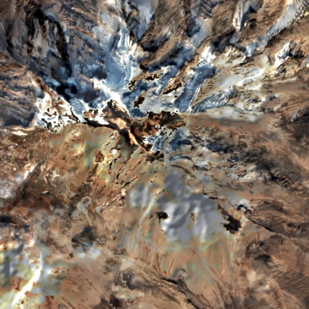 Shiveluch seen from above (Sentinel-2)