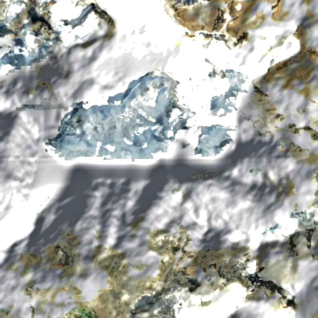 Shkhara seen from above (Sentinel-2)