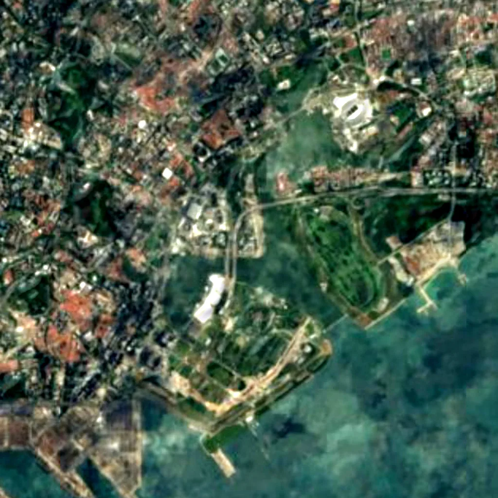 Singapore Flyer seen from above (Sentinel-2)