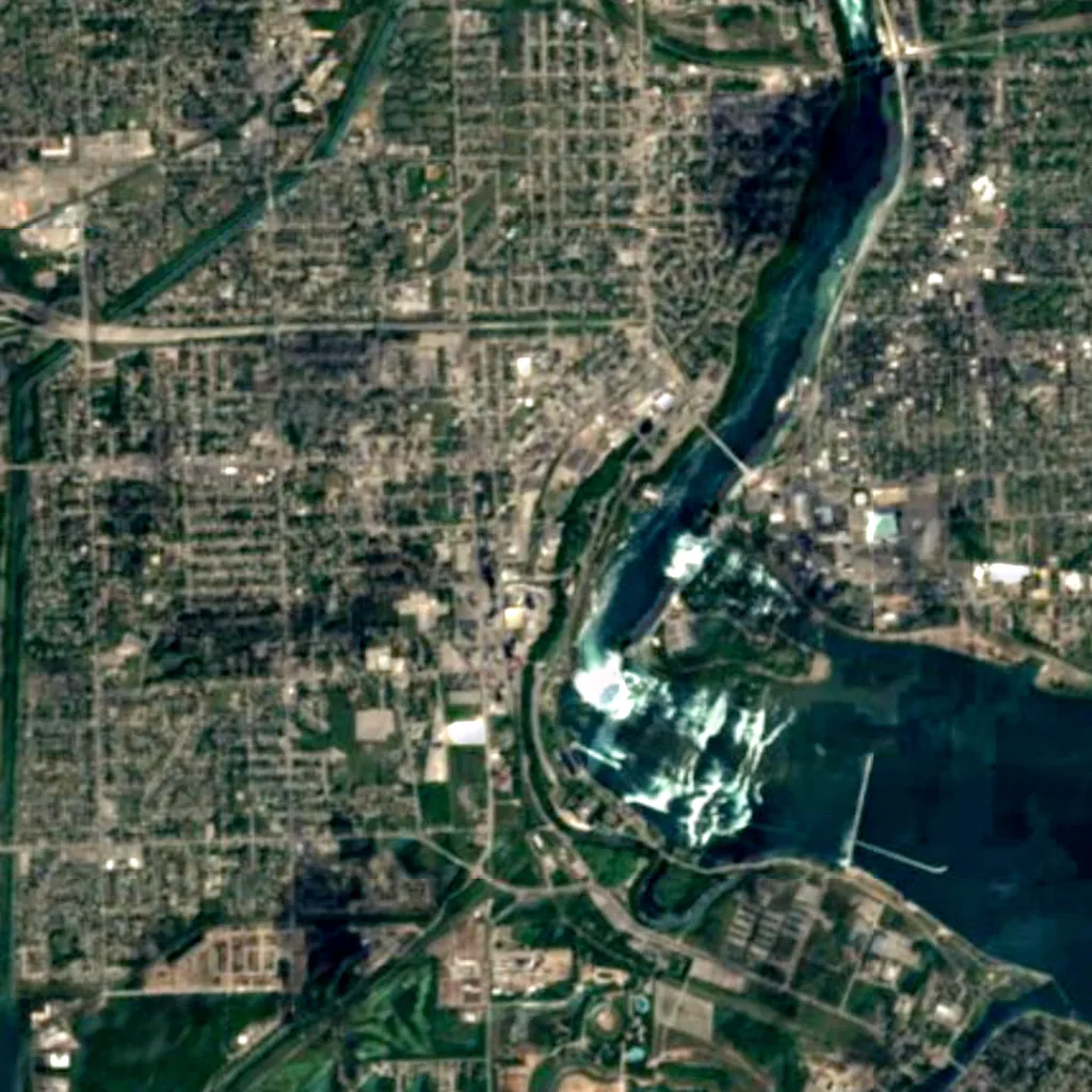 Skylon Tower seen from above (Sentinel-2)