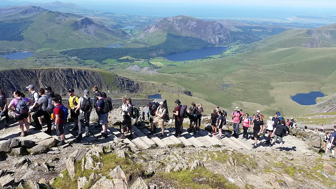 Snowdon summit queue on August 8 2020