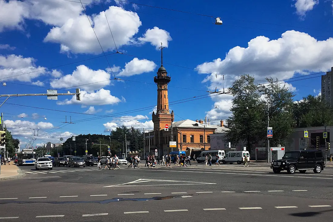 Moscow, Sokolniki Square and watchtower (31477131111)