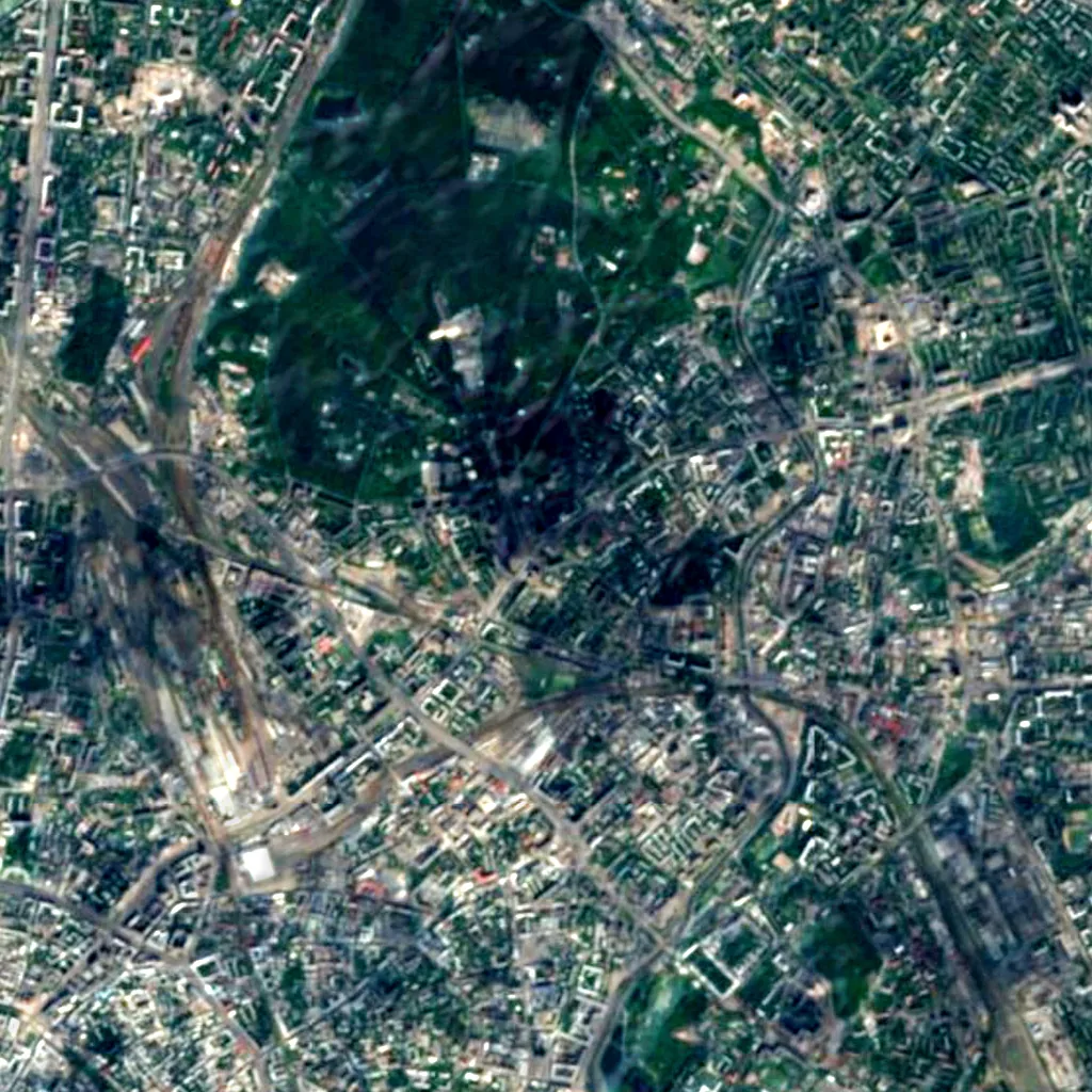 Sokolniki Watchtower seen from above (Sentinel-2)