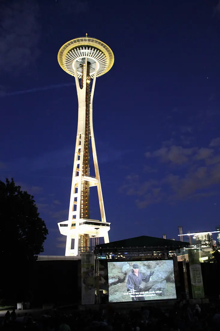 Movie at the Mural, Underneath the Space Needle